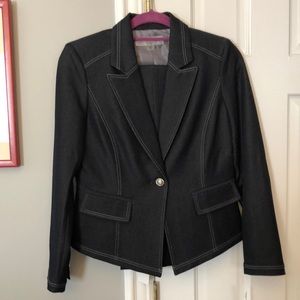 Tahari denim blue suit